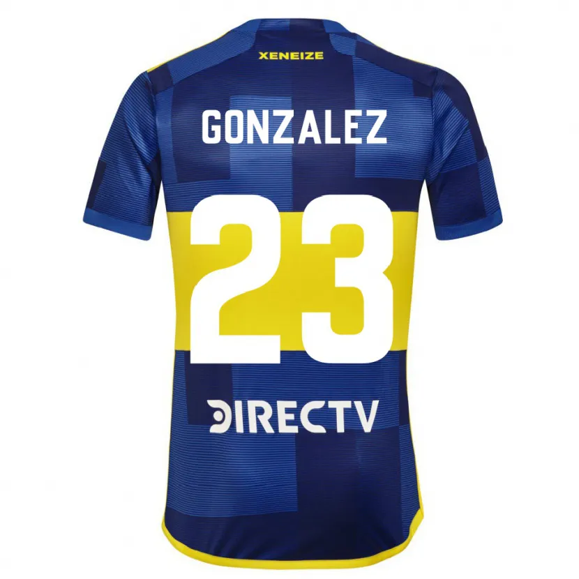 Danxen Homme Maillot Diego González #23 Bleu Jaune Tenues Domicile 2024/25 T-Shirt