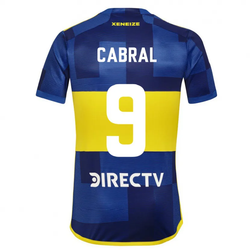 Danxen Homme Maillot Bruno Cabral #9 Bleu Jaune Tenues Domicile 2024/25 T-Shirt