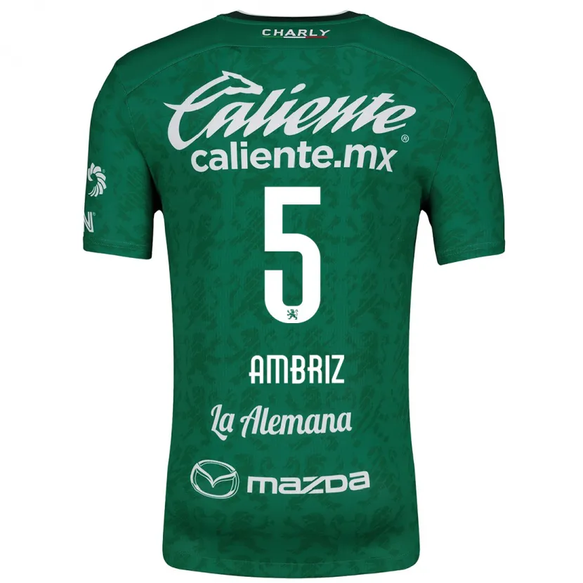 Danxen Homme Maillot Fidel Ambríz #5 Vert Blanc Tenues Domicile 2024/25 T-Shirt