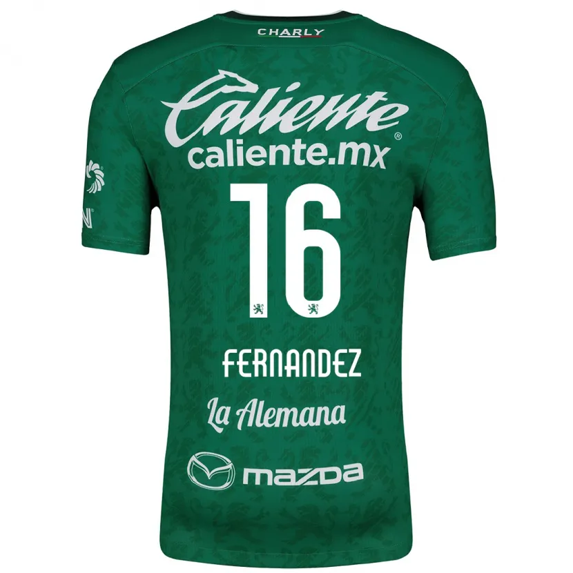 Danxen Homme Maillot Omar Fernández #16 Vert Blanc Tenues Domicile 2024/25 T-Shirt