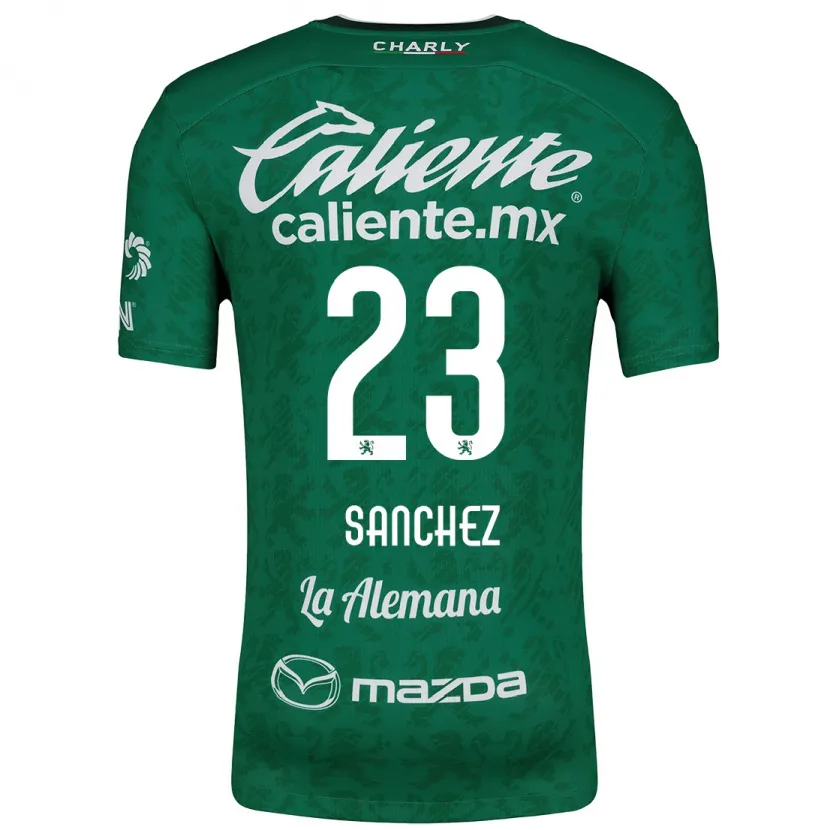 Danxen Homme Maillot Borja Sánchez #23 Vert Blanc Tenues Domicile 2024/25 T-Shirt