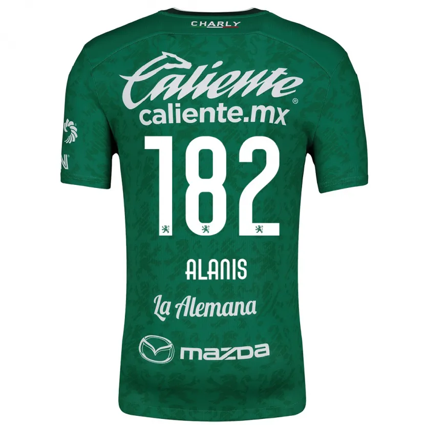 Danxen Homme Maillot Alejandro Alanís #182 Vert Blanc Tenues Domicile 2024/25 T-Shirt