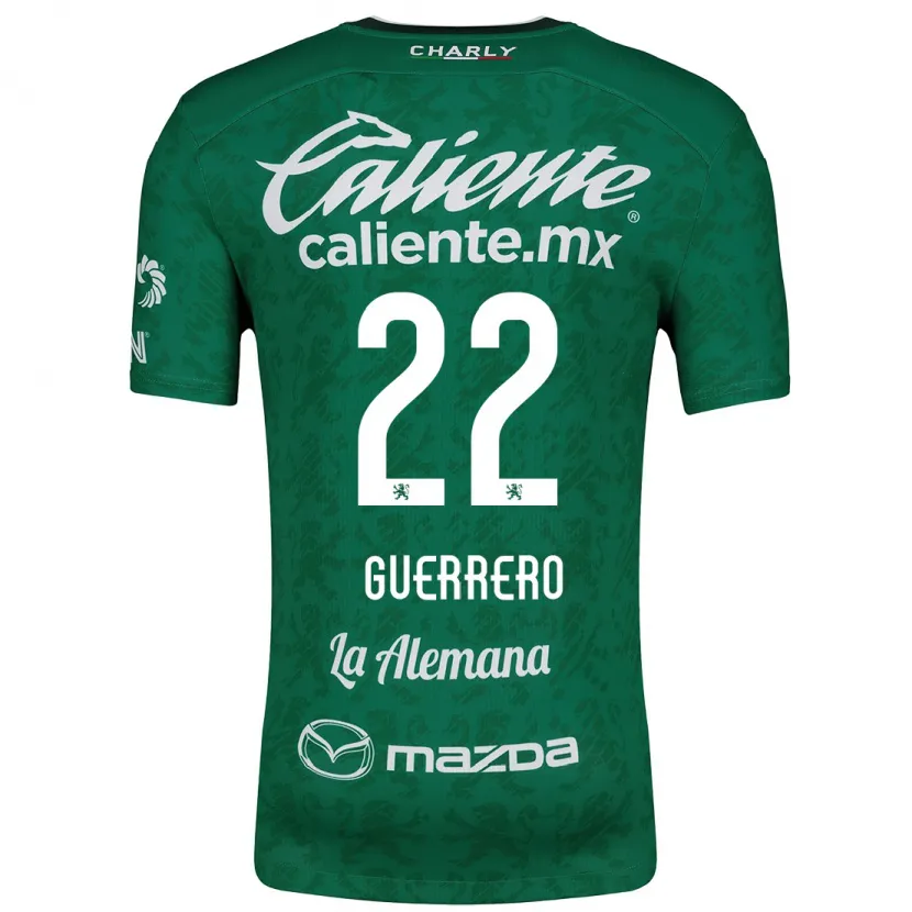 Danxen Homme Maillot África Guerrero #22 Vert Blanc Tenues Domicile 2024/25 T-Shirt