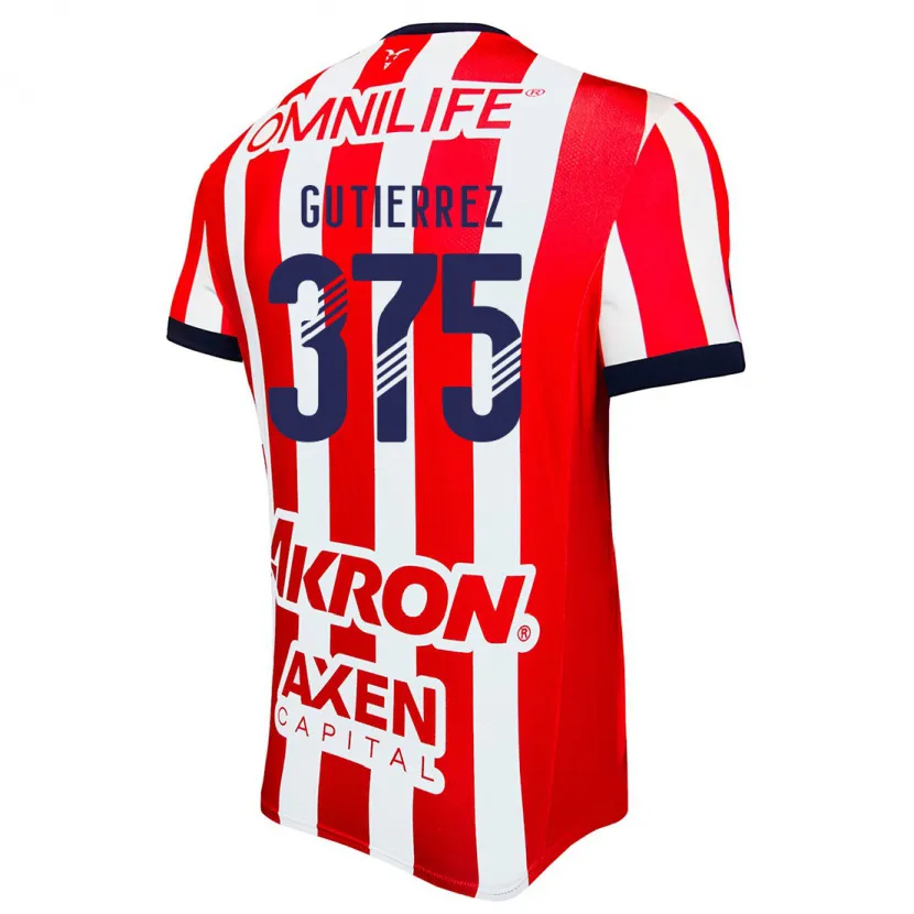 Danxen Homme Maillot Gerson Gutiérrez #375 Rouge Blanc Bleu Tenues Domicile 2024/25 T-Shirt