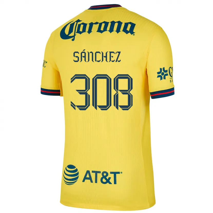 Danxen Homme Maillot Oswaldo Sánchez #308 Jaune Bleu Tenues Domicile 2024/25 T-Shirt