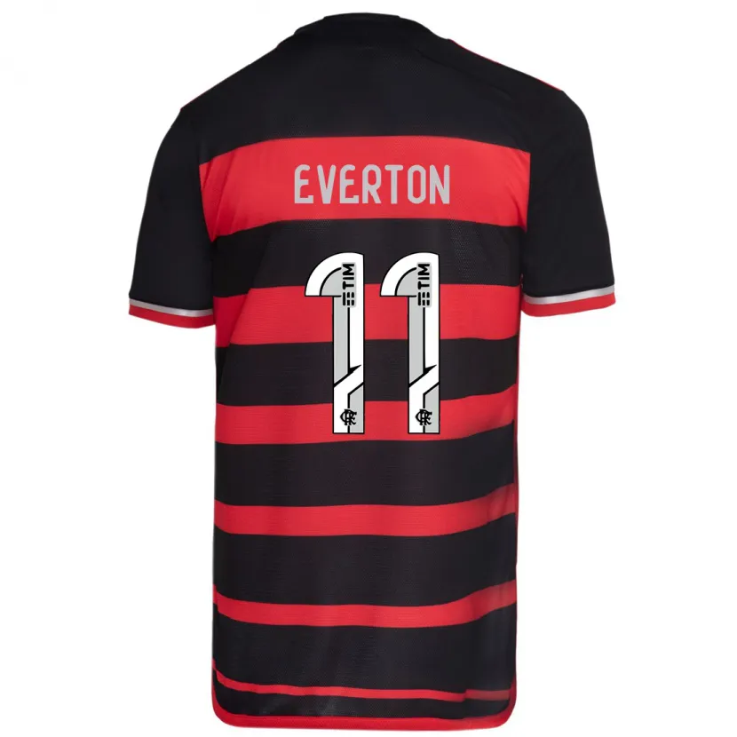 Danxen Homme Maillot Everton #11 Rouge Noir Tenues Domicile 2024/25 T-Shirt