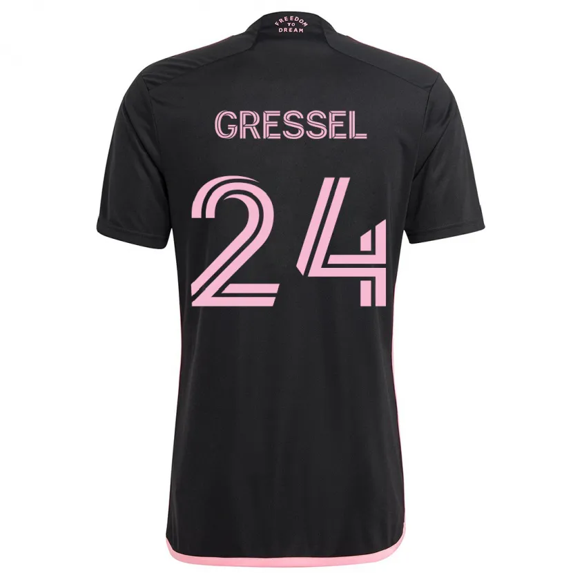 Danxen Homme Maillot Julian Gressel #24 Noir Tenues Extérieur 2024/25 T-Shirt