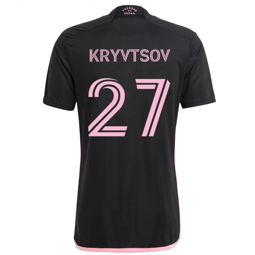 Danxen Homme Maillot Sergiy Kryvtsov #27 Noir Tenues Extérieur 2024/25 T-Shirt