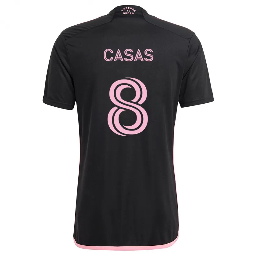 Danxen Homme Maillot Pep Casas #8 Noir Tenues Extérieur 2024/25 T-Shirt