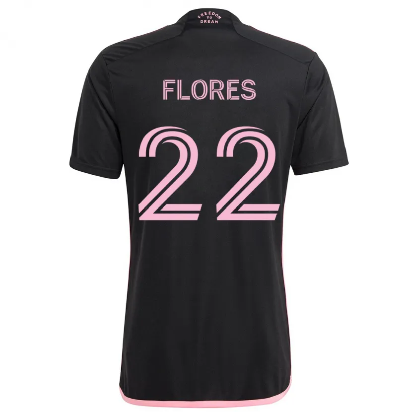 Danxen Homme Maillot Alejandro Flores #22 Noir Tenues Extérieur 2024/25 T-Shirt