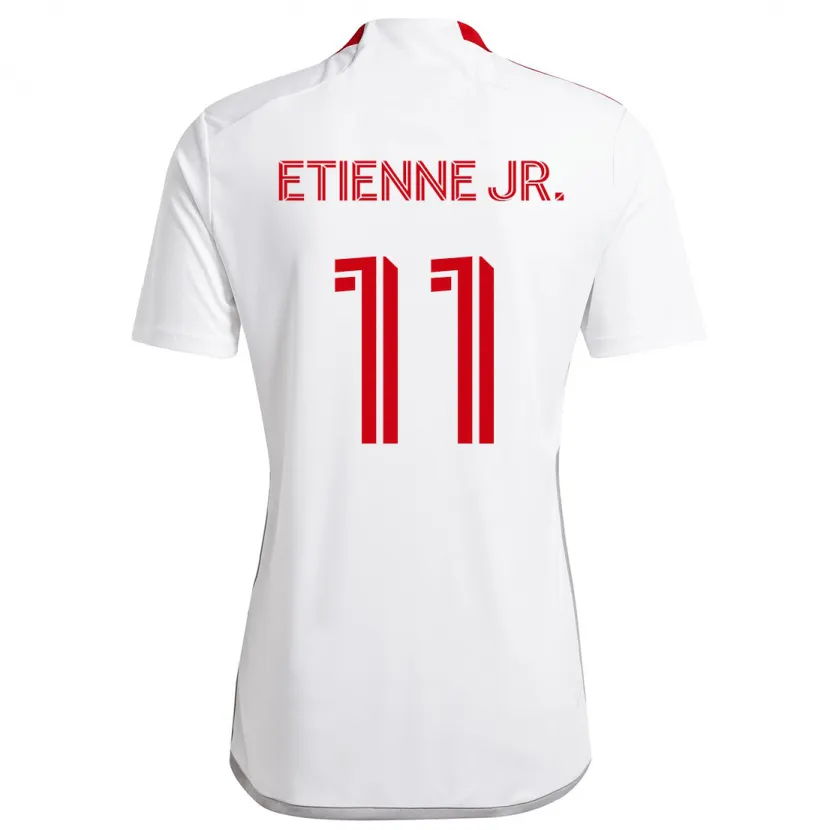 Danxen Homme Maillot Derrick Etienne Jr. #11 Blanc Rouge Tenues Extérieur 2024/25 T-Shirt