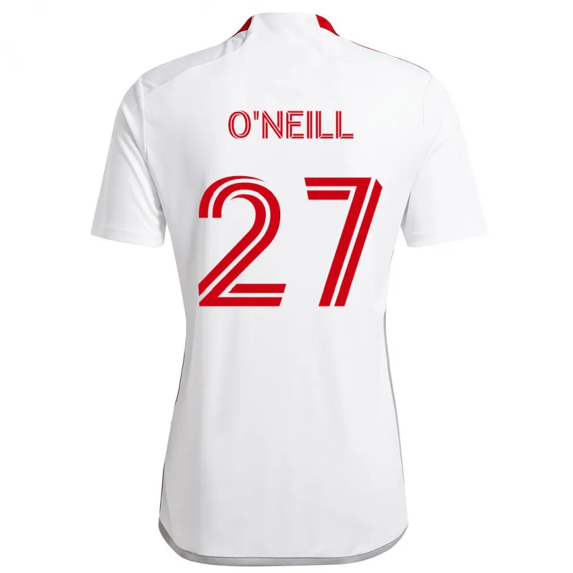 Danxen Homme Maillot Shane O'neill #27 Blanc Rouge Tenues Extérieur 2024/25 T-Shirt