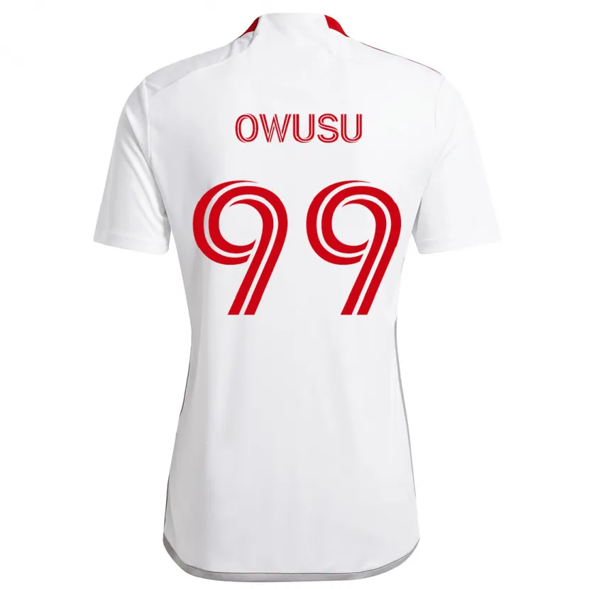 Danxen Homme Maillot Prince Osei Owusu #99 Blanc Rouge Tenues Extérieur 2024/25 T-Shirt