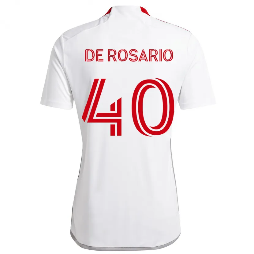 Danxen Homme Maillot Adisa De Rosario #40 Blanc Rouge Tenues Extérieur 2024/25 T-Shirt