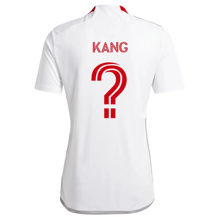 Danxen Homme Maillot Ethan Kang #0 Blanc Rouge Tenues Extérieur 2024/25 T-Shirt