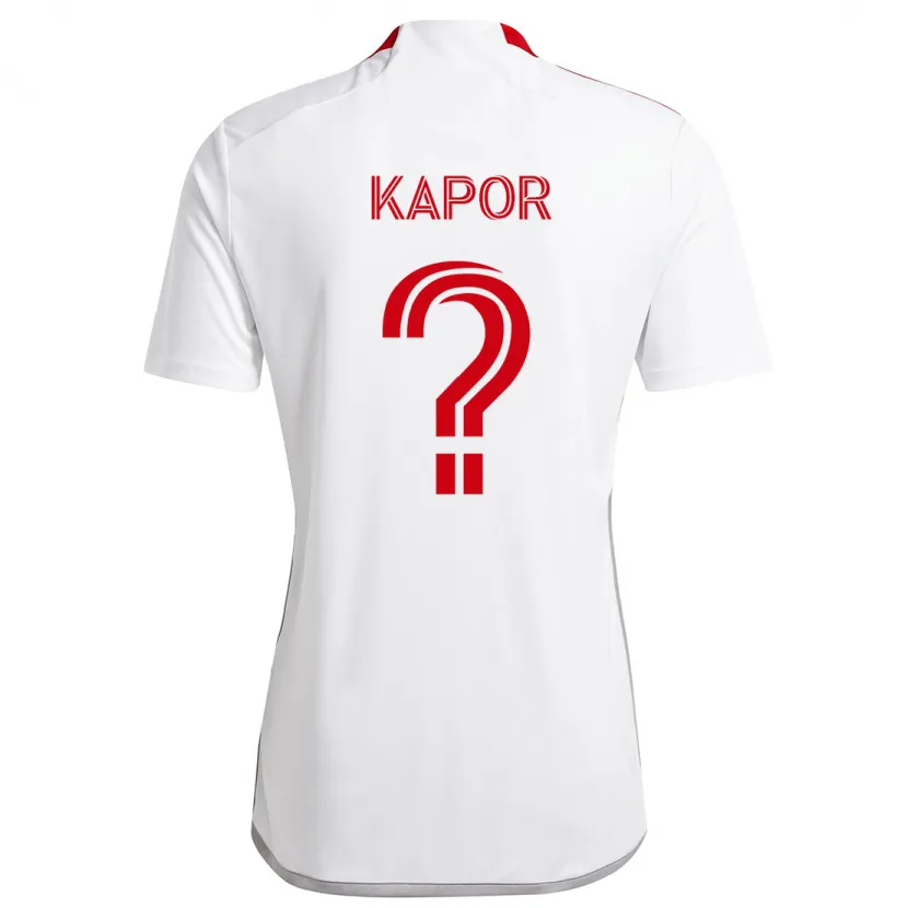 Danxen Homme Maillot Stefan Kapor #0 Blanc Rouge Tenues Extérieur 2024/25 T-Shirt