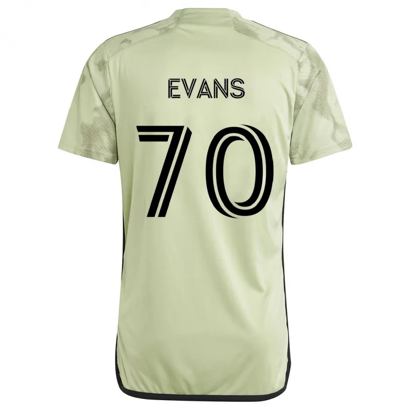 Danxen Homme Maillot Matthew Evans #70 Vert Clair Tenues Extérieur 2024/25 T-Shirt