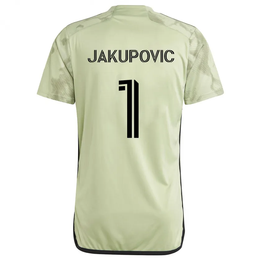 Danxen Homme Maillot Eldin Jakupović #1 Vert Clair Tenues Extérieur 2024/25 T-Shirt