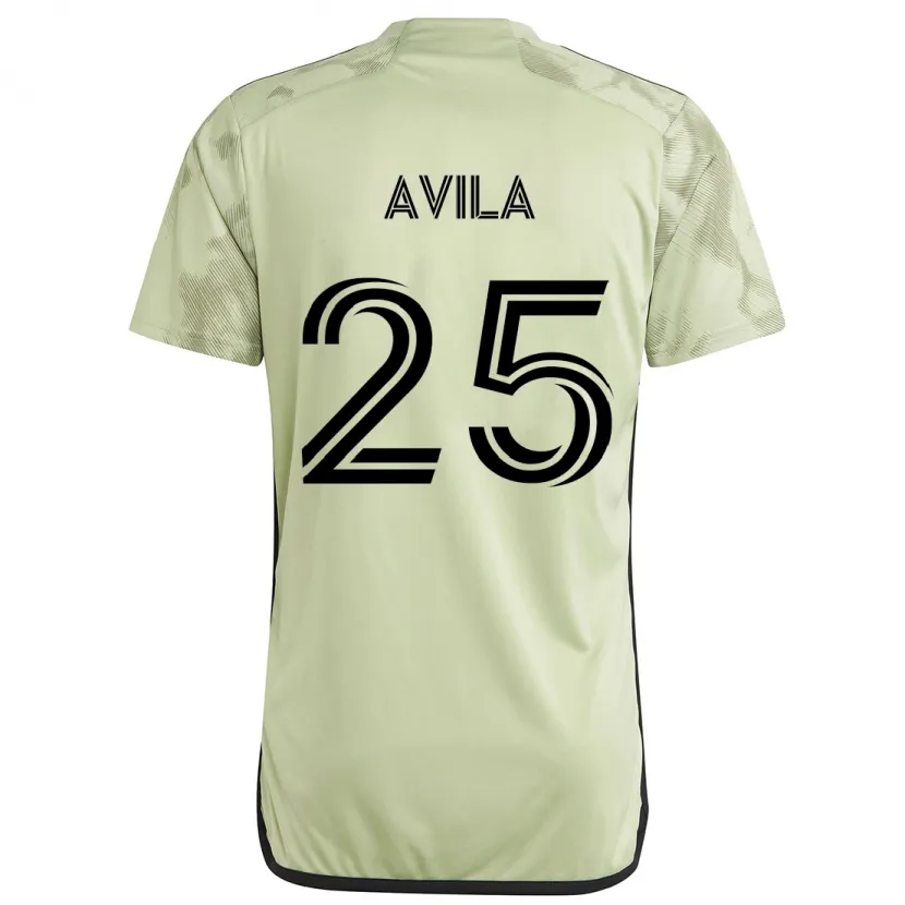 Danxen Homme Maillot Armando Avila #25 Vert Clair Tenues Extérieur 2024/25 T-Shirt