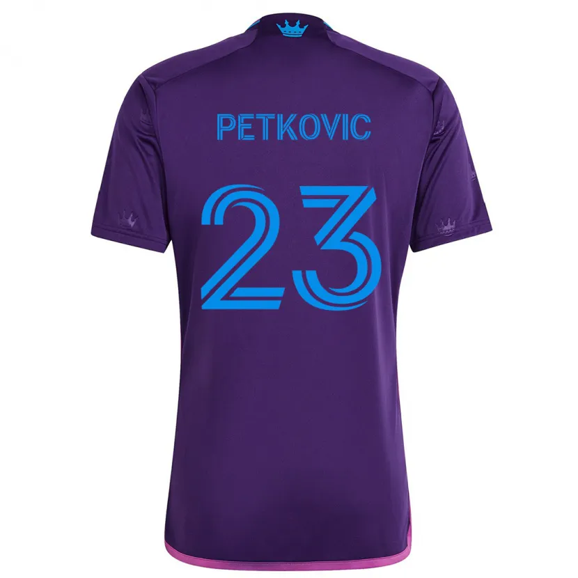 Danxen Homme Maillot Nikola Petkovic #23 Bleu Violet Tenues Extérieur 2024/25 T-Shirt