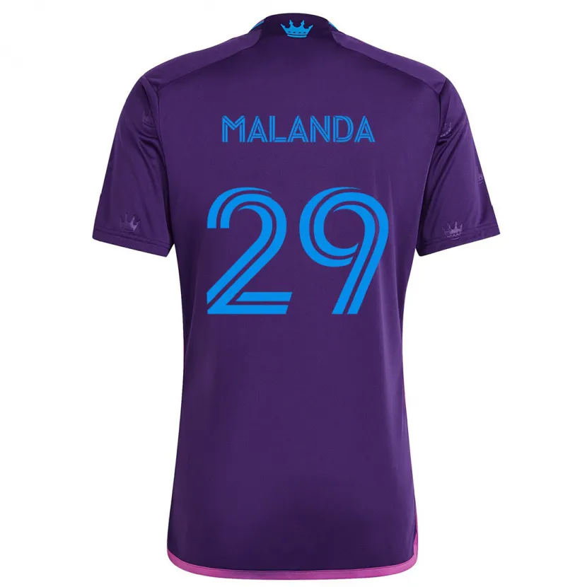 Danxen Homme Maillot Adilson Malanda #29 Bleu Violet Tenues Extérieur 2024/25 T-Shirt