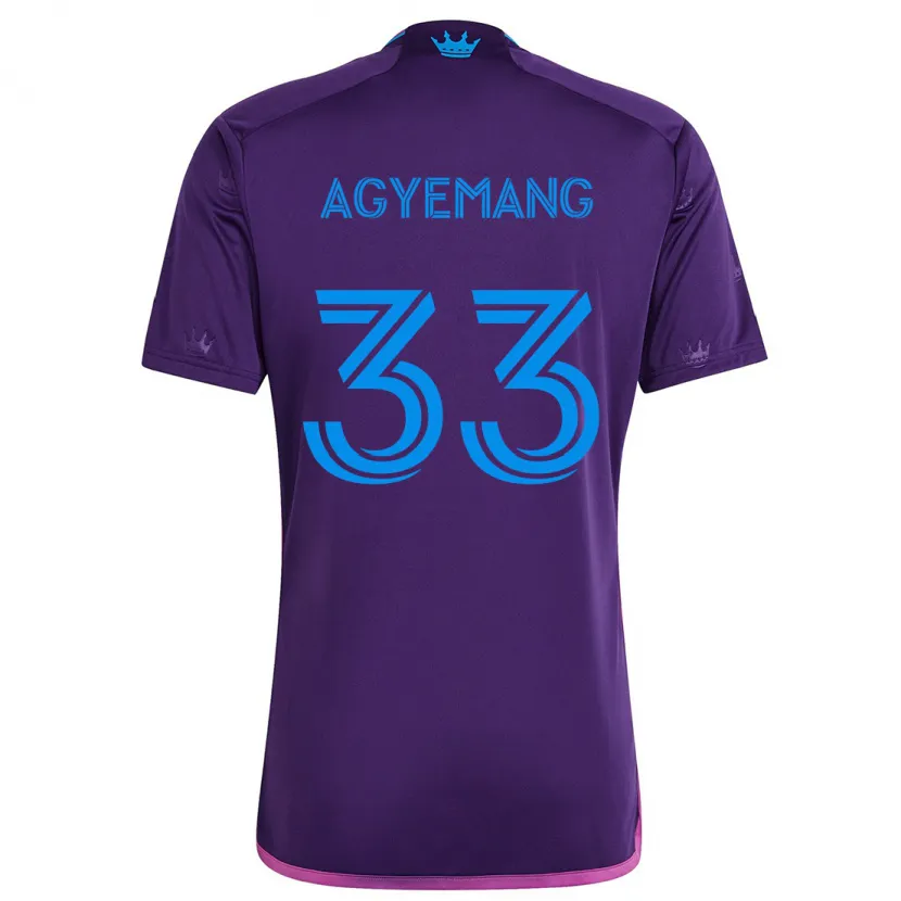 Danxen Homme Maillot Patrick Agyemang #33 Bleu Violet Tenues Extérieur 2024/25 T-Shirt