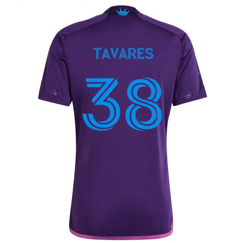 Danxen Homme Maillot Iuri Tavares #38 Bleu Violet Tenues Extérieur 2024/25 T-Shirt