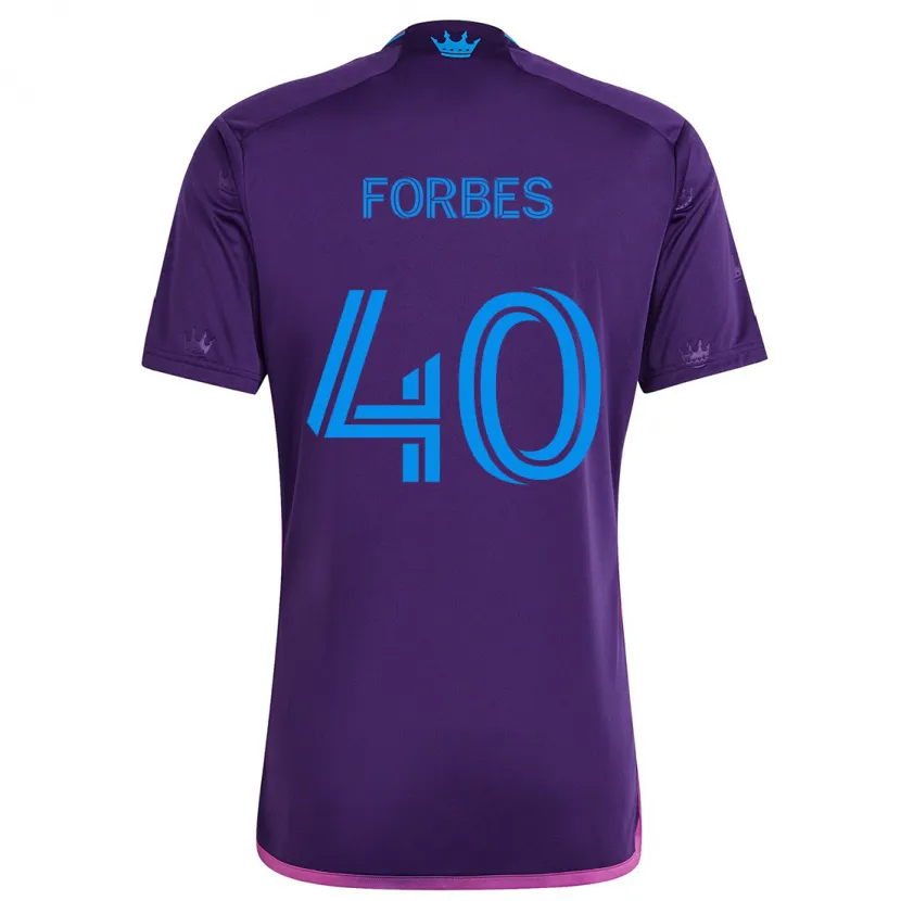 Danxen Homme Maillot Jahlane Forbes #40 Bleu Violet Tenues Extérieur 2024/25 T-Shirt