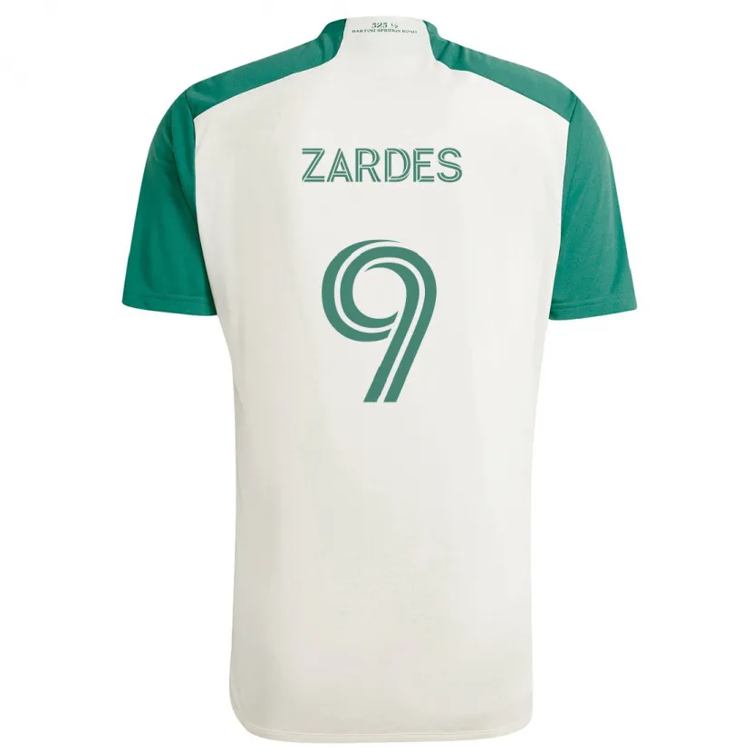 Danxen Homme Maillot Gyasi Zardes #9 Couleurs Beiges Vert Tenues Extérieur 2024/25 T-Shirt