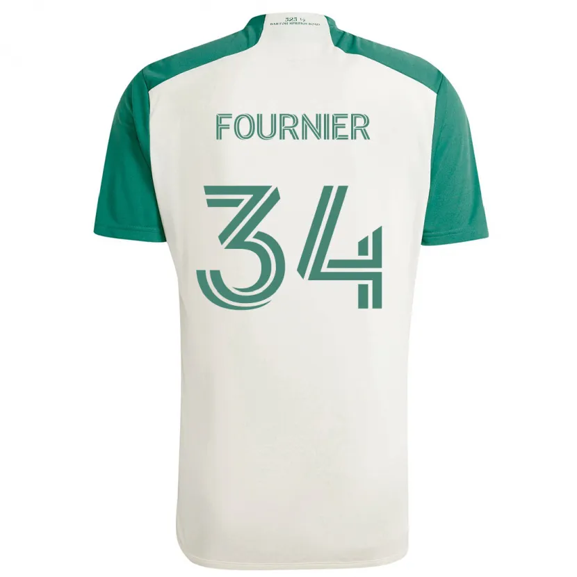 Danxen Homme Maillot Drake Fournier #34 Couleurs Beiges Vert Tenues Extérieur 2024/25 T-Shirt