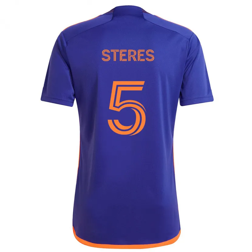 Danxen Homme Maillot Daniel Steres #5 Violet Orange Tenues Extérieur 2024/25 T-Shirt