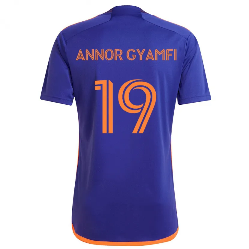 Danxen Homme Maillot Stephen Annor Gyamfi #19 Violet Orange Tenues Extérieur 2024/25 T-Shirt