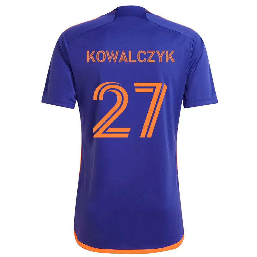 Danxen Homme Maillot Sebastian Kowalczyk #27 Violet Orange Tenues Extérieur 2024/25 T-Shirt