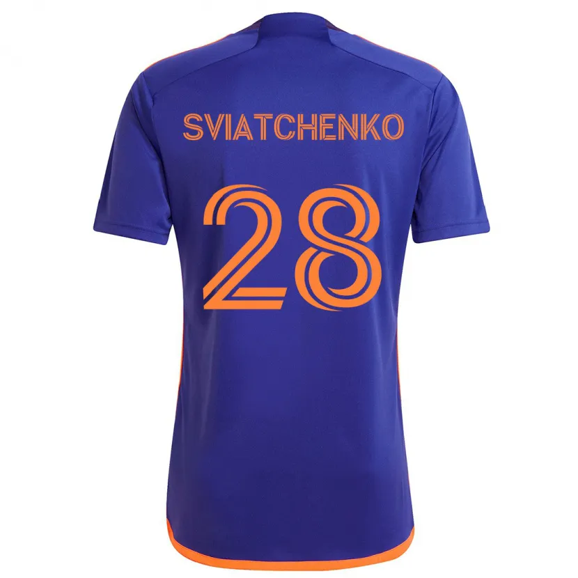 Danxen Homme Maillot Erik Sviatchenko #28 Violet Orange Tenues Extérieur 2024/25 T-Shirt