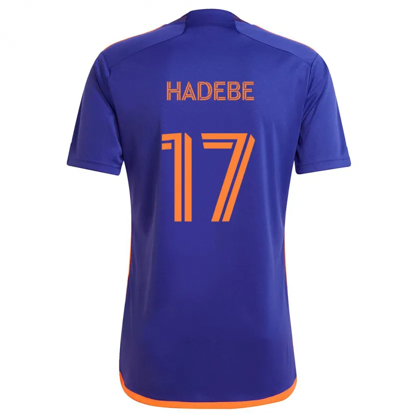 Danxen Homme Maillot Teenage Hadebe #17 Violet Orange Tenues Extérieur 2024/25 T-Shirt