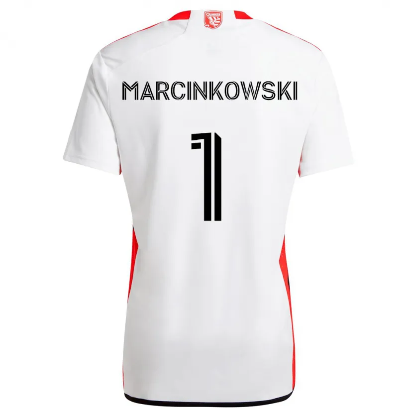 Danxen Homme Maillot Jt Marcinkowski #1 Blanc Rouge Tenues Extérieur 2024/25 T-Shirt