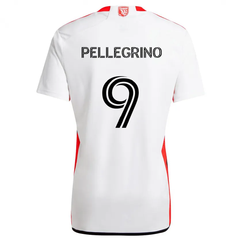 Danxen Homme Maillot Amahl Pellegrino #9 Blanc Rouge Tenues Extérieur 2024/25 T-Shirt