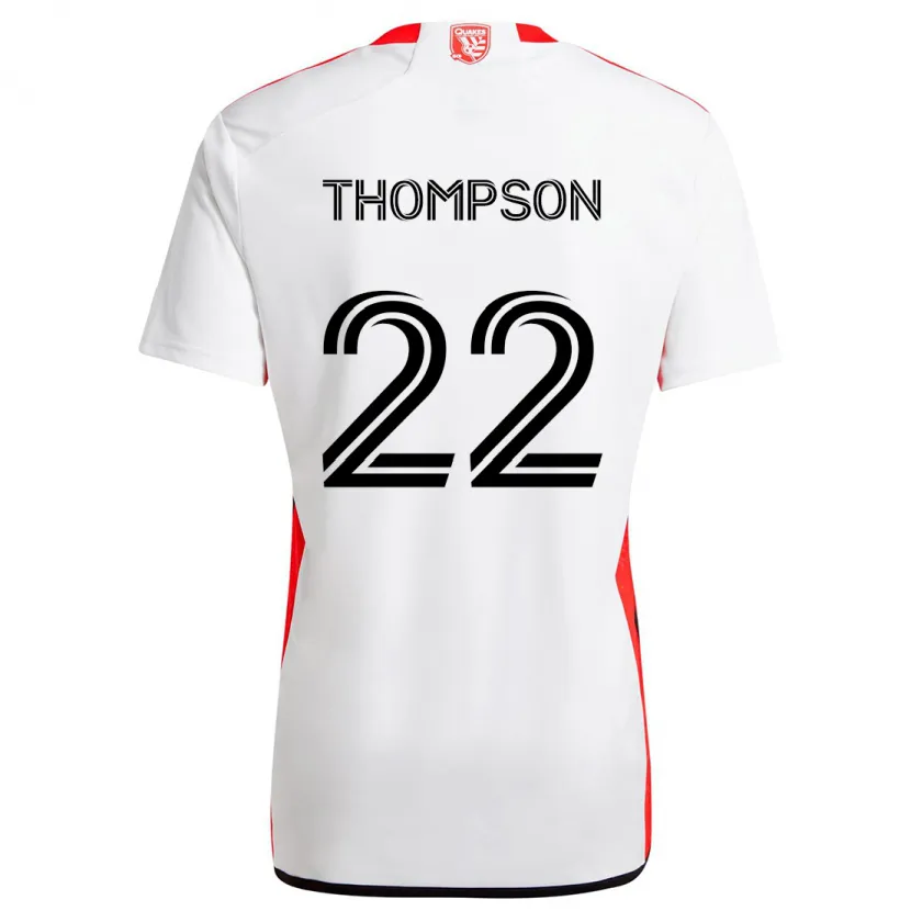 Danxen Homme Maillot Tommy Thompson #22 Blanc Rouge Tenues Extérieur 2024/25 T-Shirt