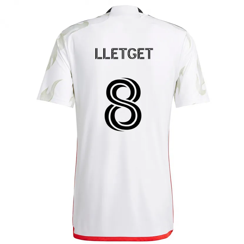 Danxen Homme Maillot Sebastian Lletget #8 Blanc Rouge Noir Tenues Extérieur 2024/25 T-Shirt