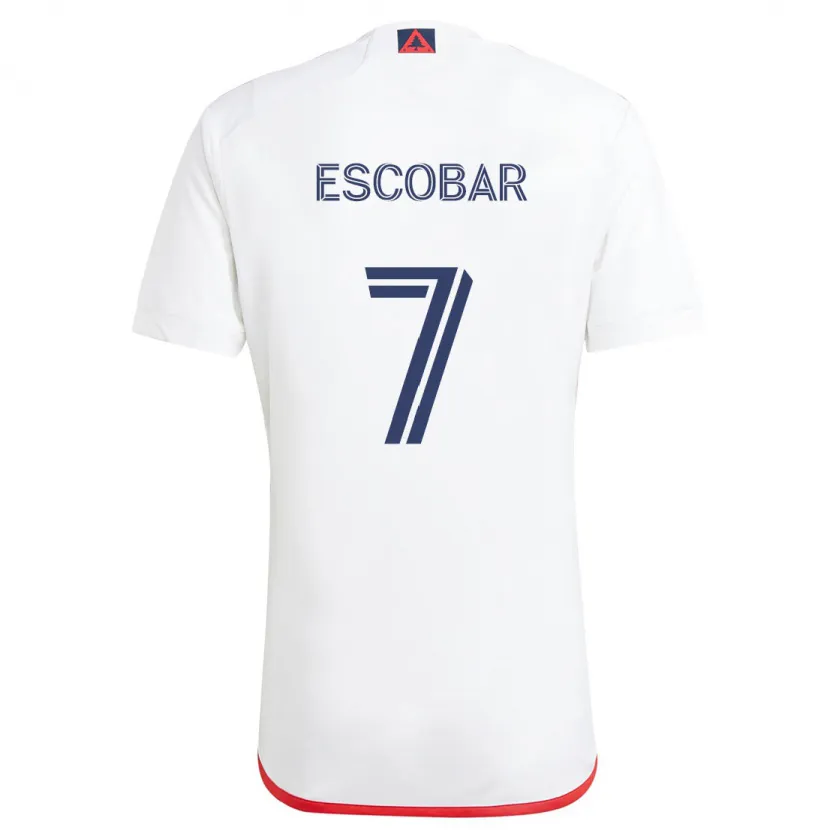 Danxen Homme Maillot Olger Escobar #7 Blanc Rouge Tenues Extérieur 2024/25 T-Shirt