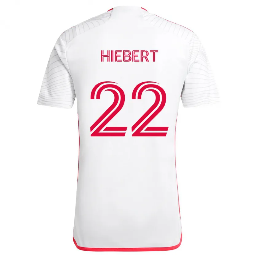 Danxen Homme Maillot Kyle Hiebert #22 Blanc Rouge Tenues Extérieur 2024/25 T-Shirt