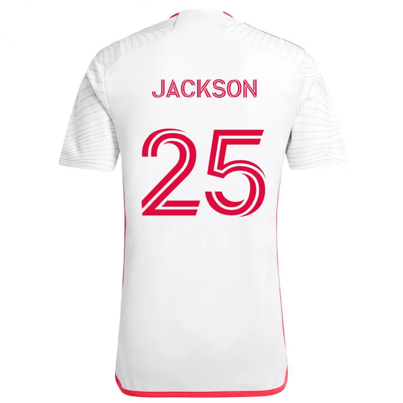 Danxen Homme Maillot Aziel Jackson #25 Blanc Rouge Tenues Extérieur 2024/25 T-Shirt