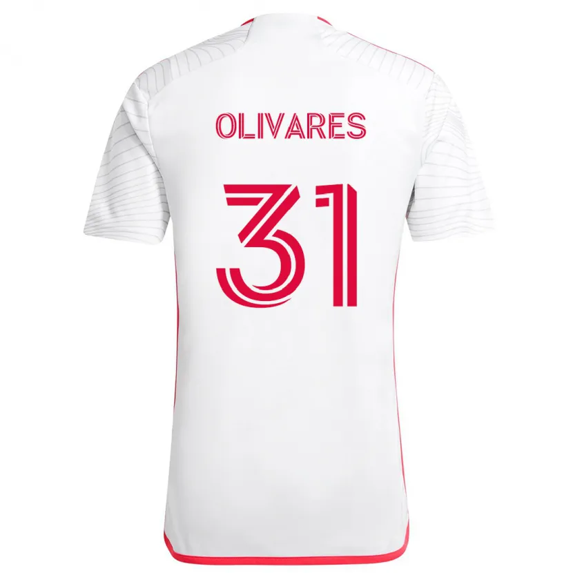 Danxen Homme Maillot Christian Olivares #31 Blanc Rouge Tenues Extérieur 2024/25 T-Shirt