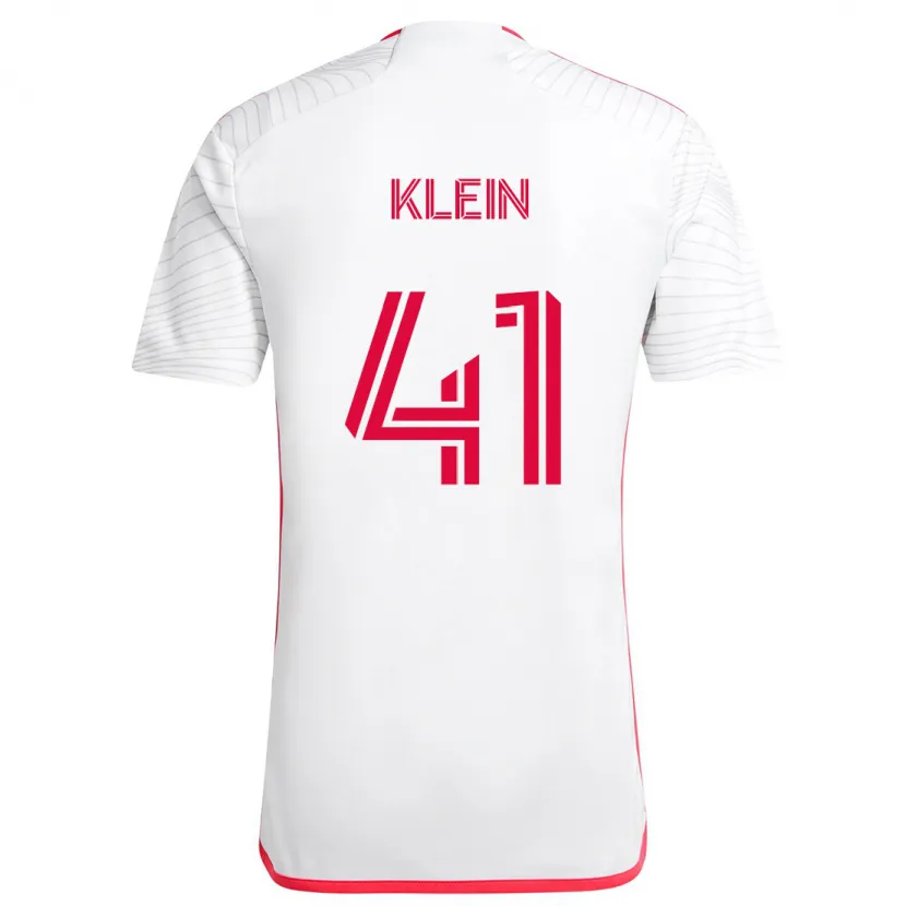 Danxen Homme Maillot Johnny Klein #41 Blanc Rouge Tenues Extérieur 2024/25 T-Shirt