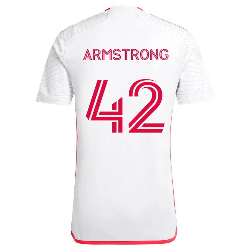 Danxen Homme Maillot Ezra Armstrong #42 Blanc Rouge Tenues Extérieur 2024/25 T-Shirt