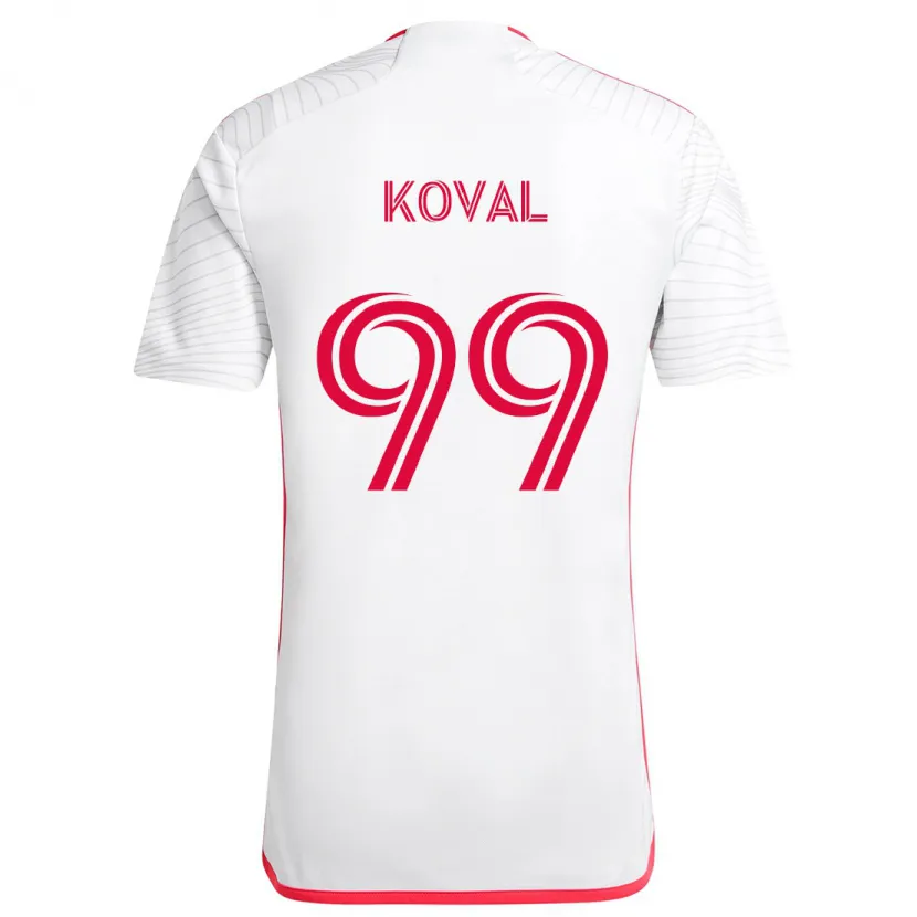 Danxen Homme Maillot Stanislav Koval #99 Blanc Rouge Tenues Extérieur 2024/25 T-Shirt