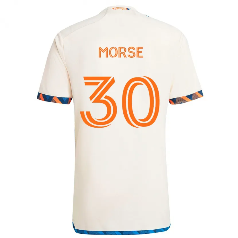 Danxen Homme Maillot Hunter Morse #30 Blanc Orange Tenues Extérieur 2024/25 T-Shirt