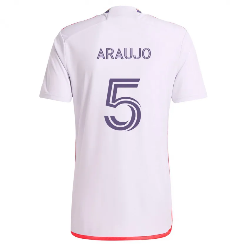 Danxen Homme Maillot César Araújo #5 Blanc Rouge Violet Tenues Extérieur 2024/25 T-Shirt