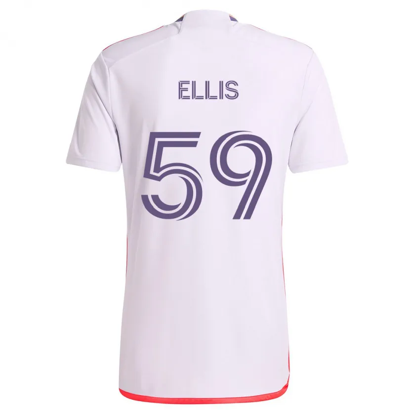 Danxen Homme Maillot Justin Ellis #59 Blanc Rouge Violet Tenues Extérieur 2024/25 T-Shirt