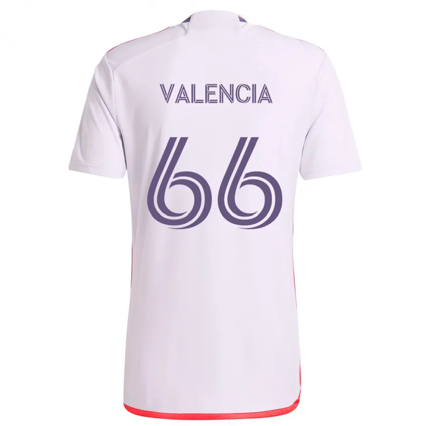 Danxen Homme Maillot Yeiler Valencia #66 Blanc Rouge Violet Tenues Extérieur 2024/25 T-Shirt